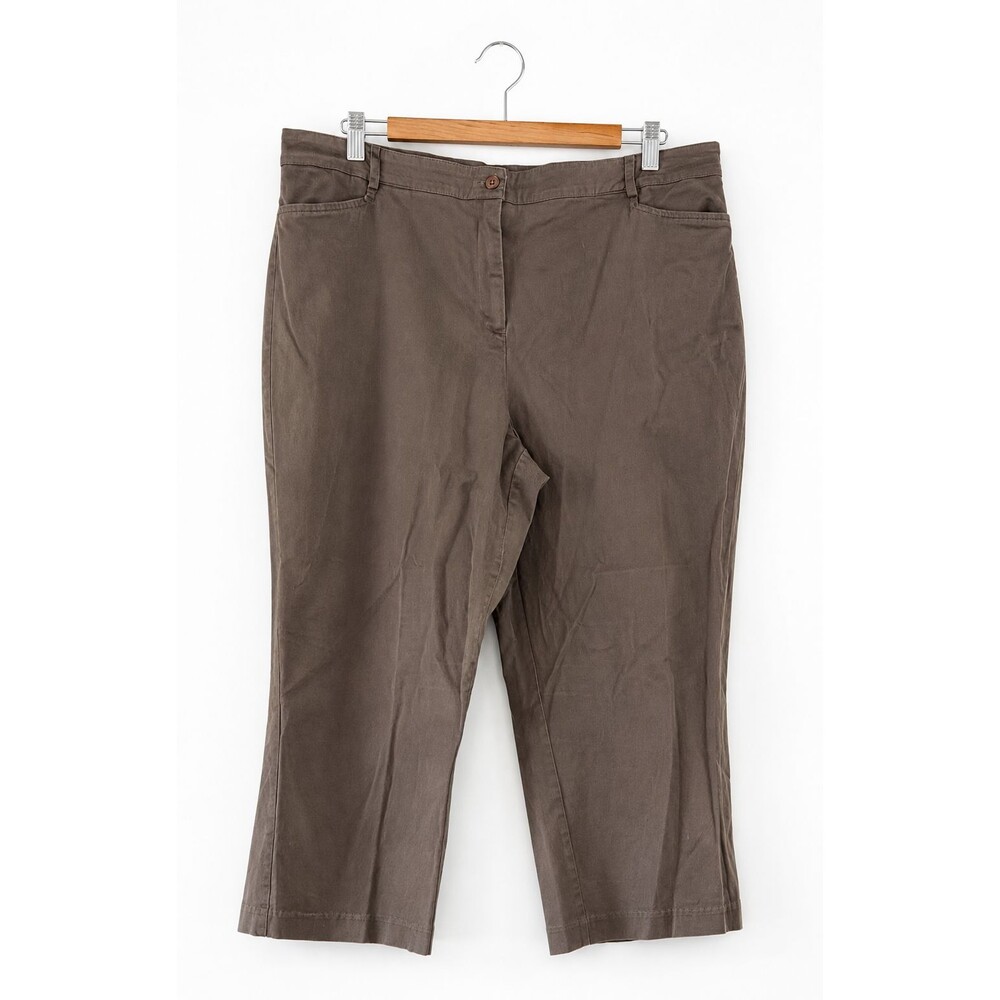 Vintage Y2K Sag Harbor Womens 18 Brown Stretch Capri‎ Pants Boho Casual Cropped